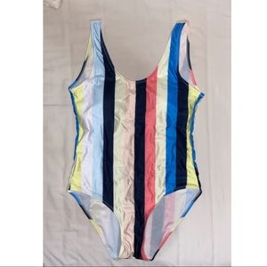 Never Worn - Striped One-Piece Swimsuit